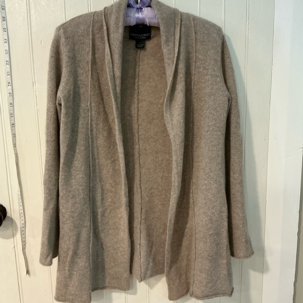 Cynthia Rowley Tan Cardigan Sweater Open Front